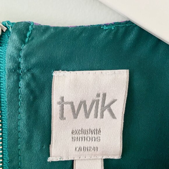 TWIK Teal Floral Shift Dress - Size S - Picture 3 of 5